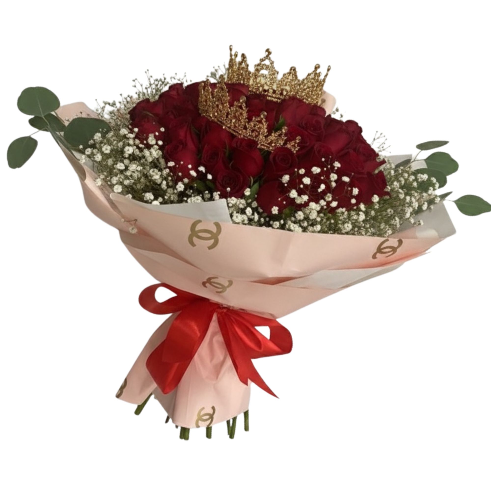 RAMO DE ROSAS CON CORONA